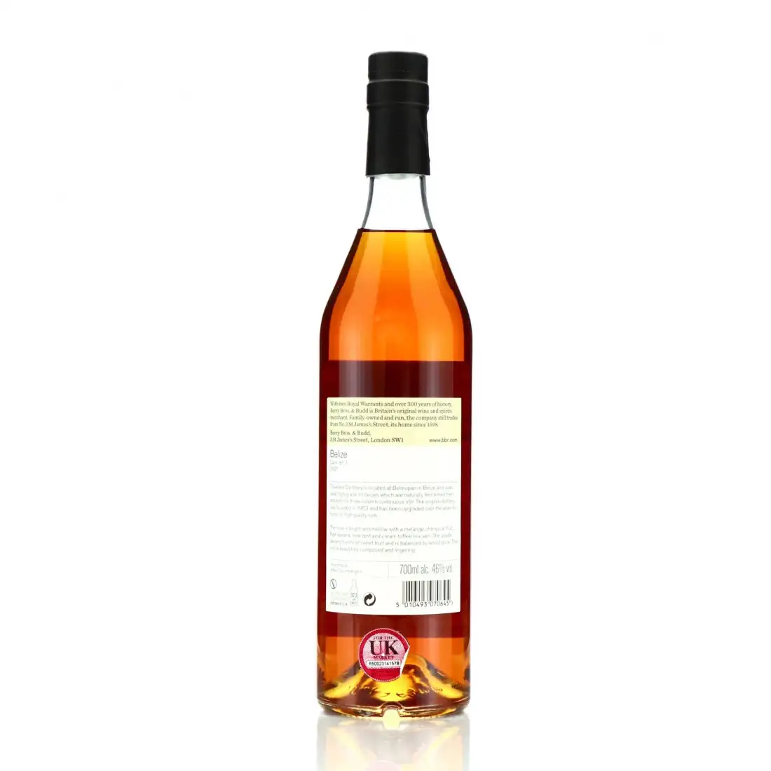High resolution image of Berry Bros &amp; Rudd Travellers Belize Rum 2007