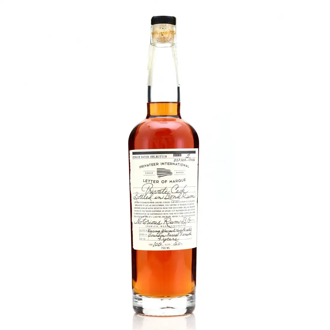 Bottle of Privateer Letter of Marque #2 Bottled in Bond