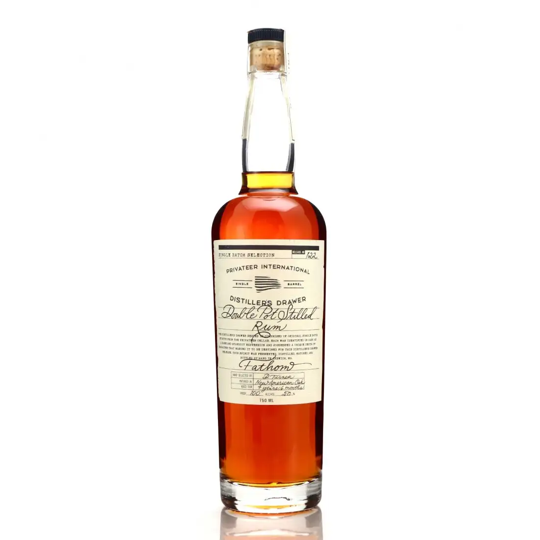 Bottle of Privateer Distiller’s Drawer #122 Double Pot Stilled Rum Fathom