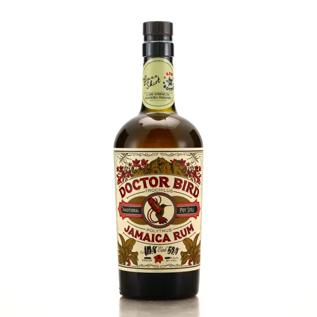 Bottle of Corktown Distillers Worthy Park Doctor Bird Jamaica Rum (Grass Skirt & Keg 'N')