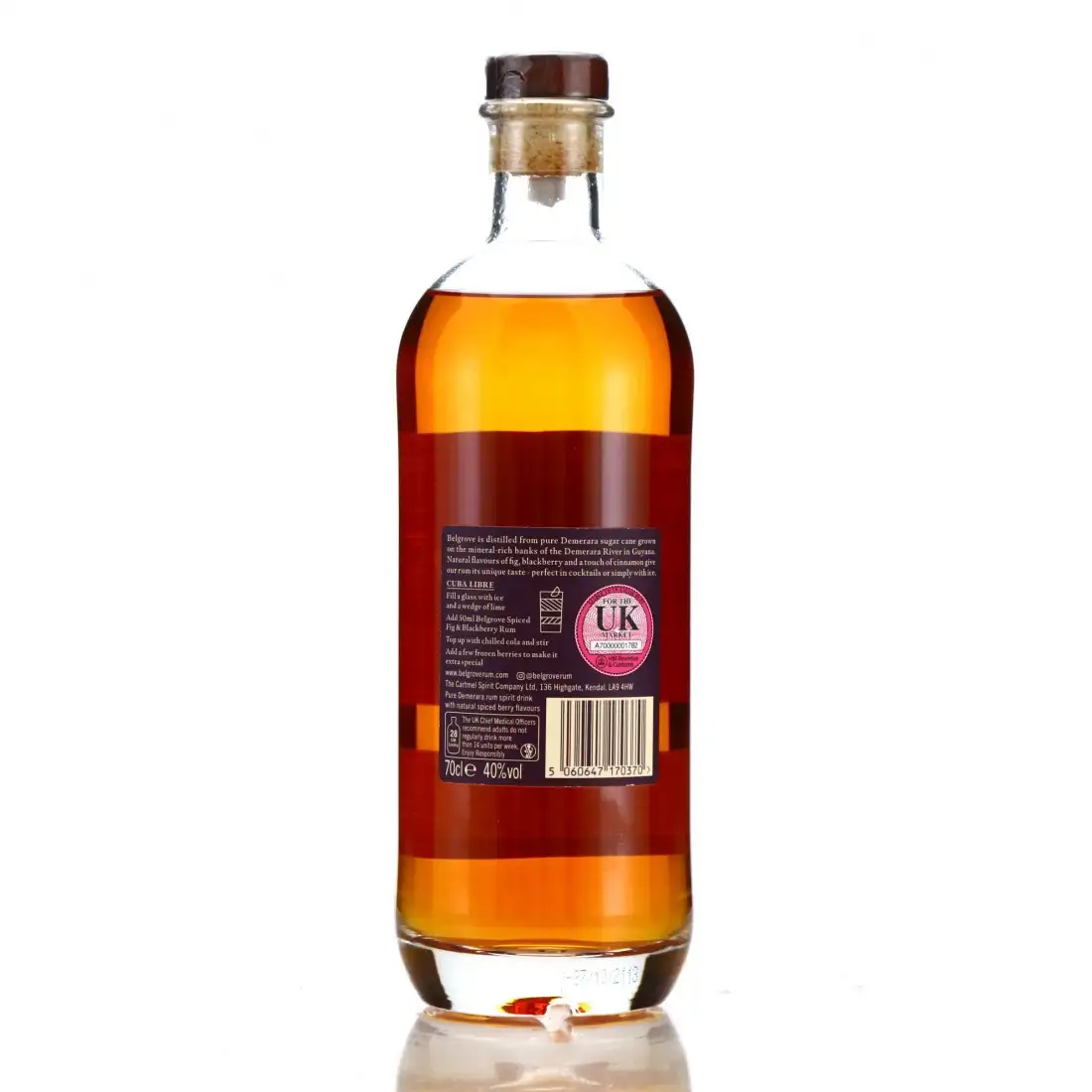 Hochauflösendes Bild von The Cartmell Spirit Co Diamond Belgrove Small Batch Spiced Fig and Blackberry Rum