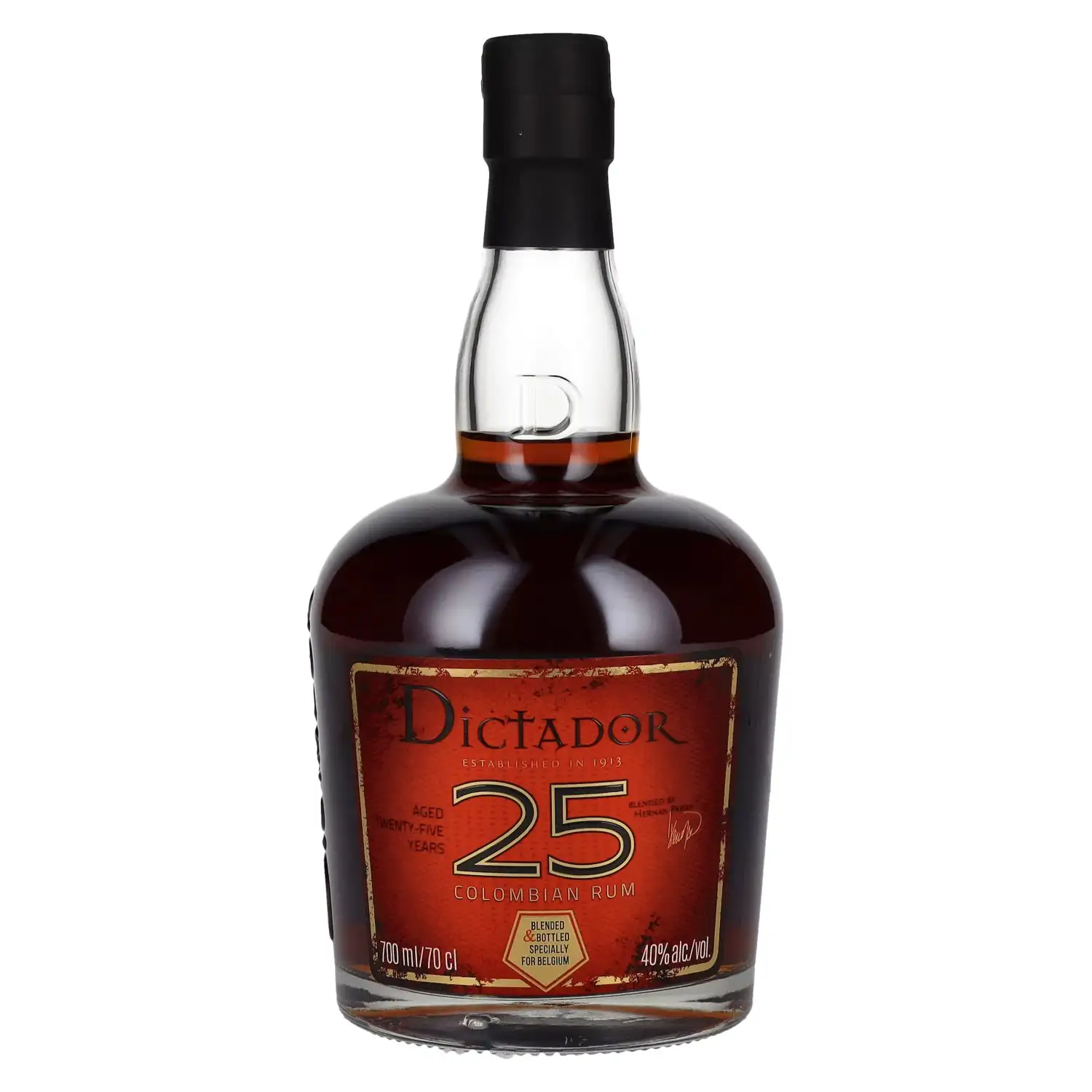 Bottle of Dictador 25 Colombian Rum