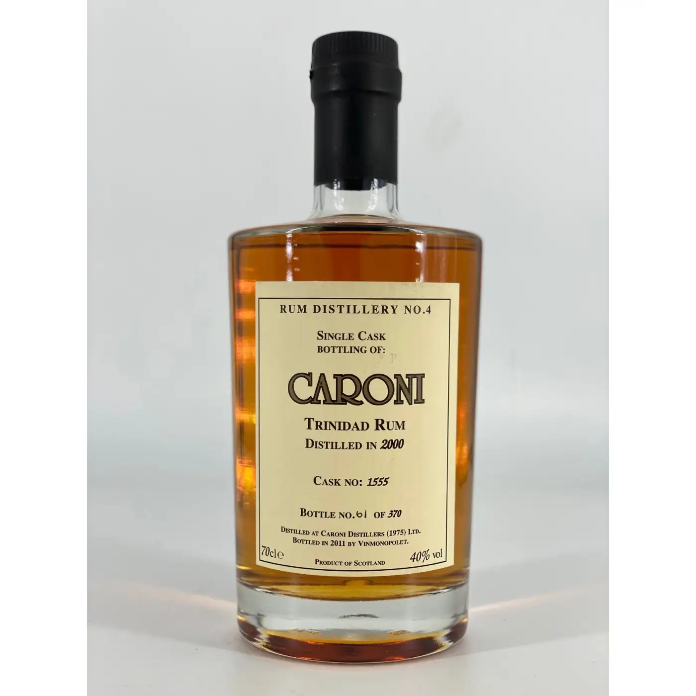 Bottle of Vinmonopolet Caroni Trinidad Rum 2000