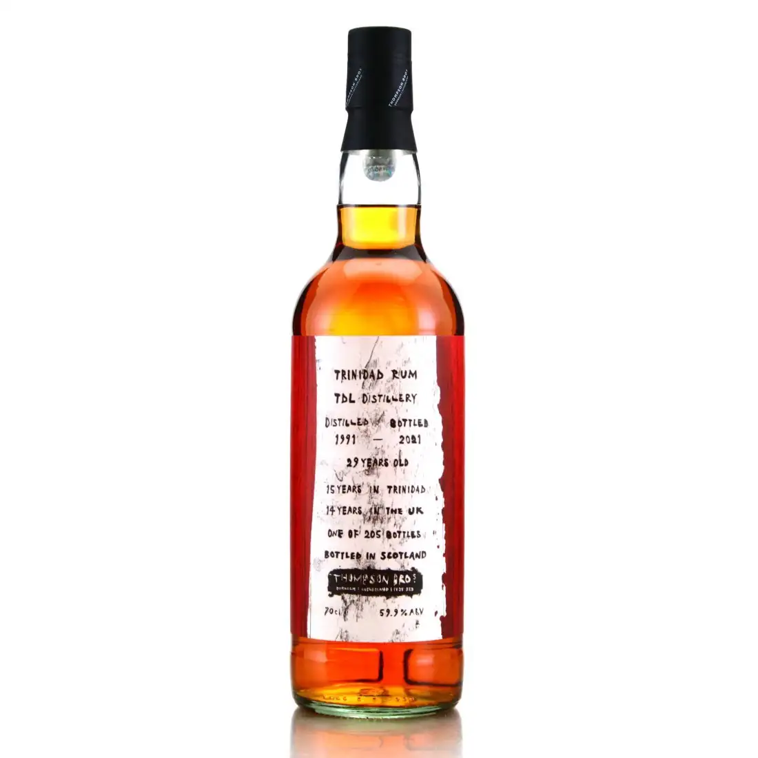 Bottle of Thompson Bros. T.D.L Trinidad Rum 1991