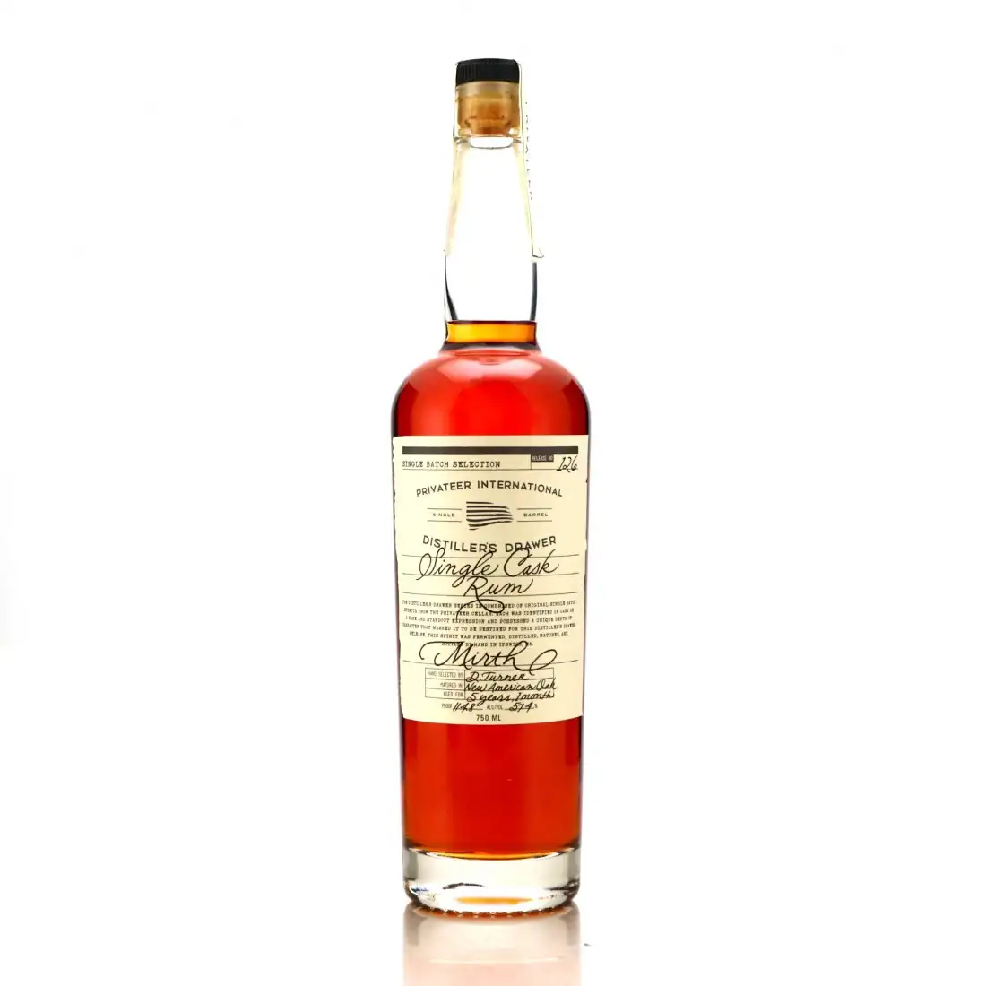 Bottle of Privateer Single Cask Rum Mirth