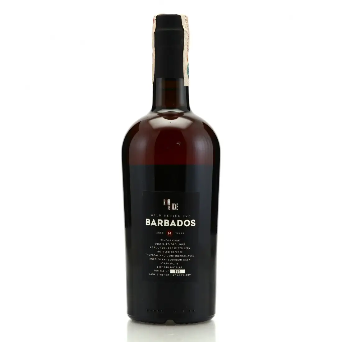High resolution image of Romdeluxe Foursquare Wild Series Rum Barbados No. 25 (Batch 2) 2007
