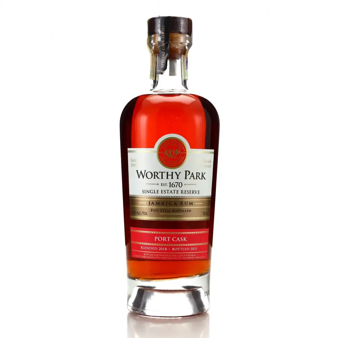 Bottle of Worthy Park Single Estate Warehouse #1 Exclusive Port Cask Finish WPL 2018