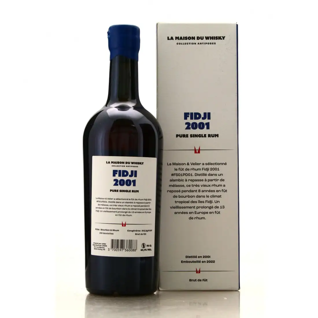 High resolution image of La Maison Du Whisky South Pacific Rhum Fidji Flag Series (Collection Antipodes) 2001