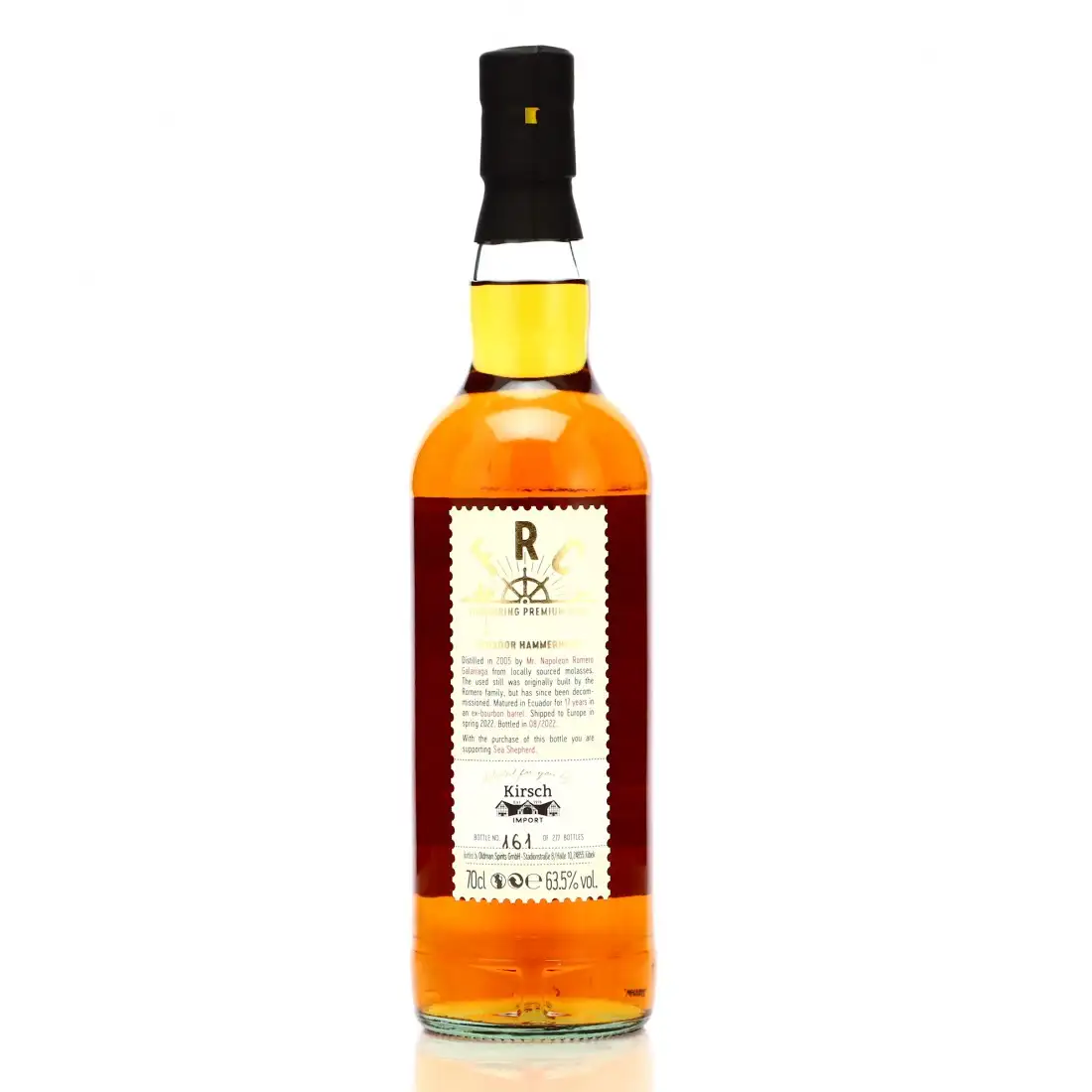 High resolution image of Romero & Sons Flensburg Rum Company Ecuador Hammerhead - Sea Shepherd 2005