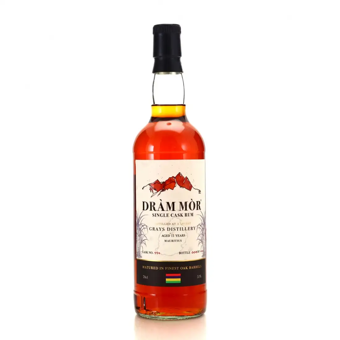 Bottle of Dràm Mòr Grays Single Cask Rum 2010