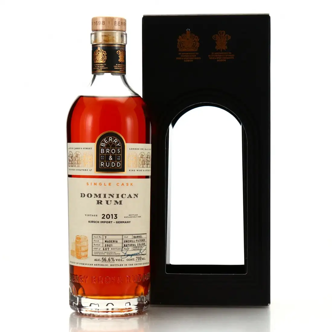 Bottle of Berry Bros & Rudd Dominican Rum (Kirsch Whisky) 2013