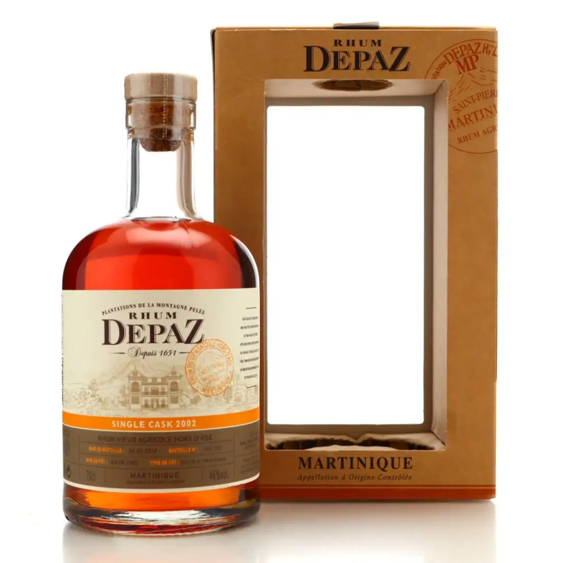 Bottle of V&B Depaz Single Cask 2002