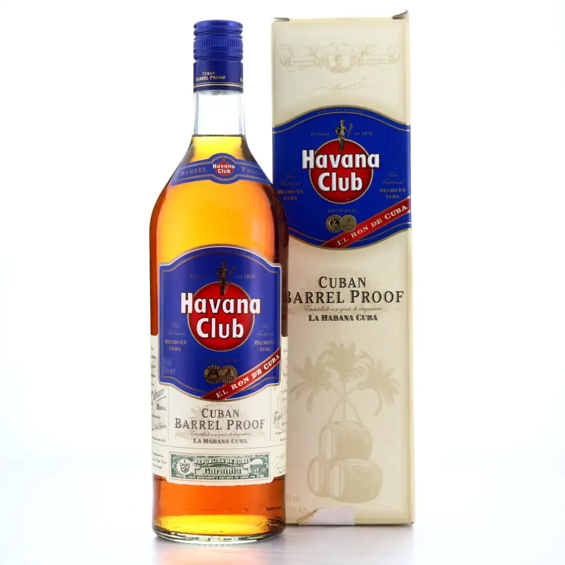 Bottle of Havana Club Cuban Barrel Proof