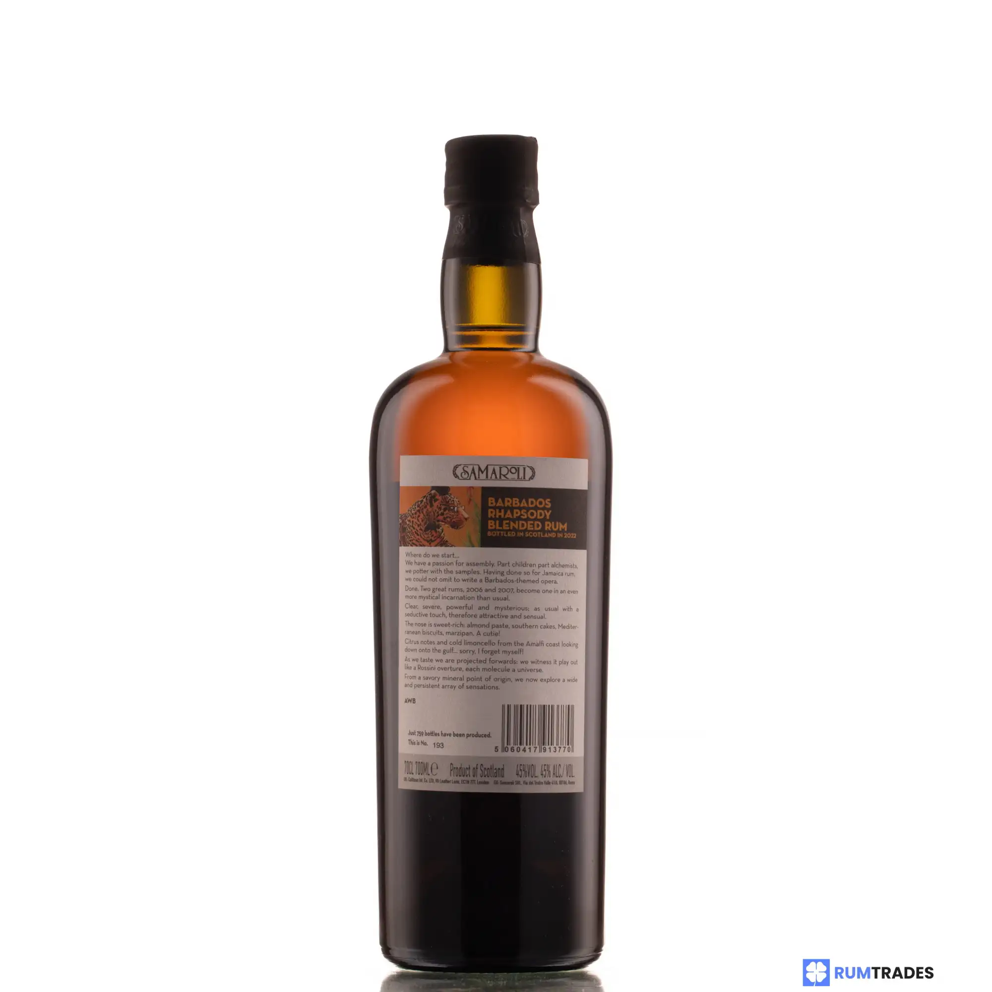 High resolution image of Samaroli Barbados Rhapsody Blended Rum 2006