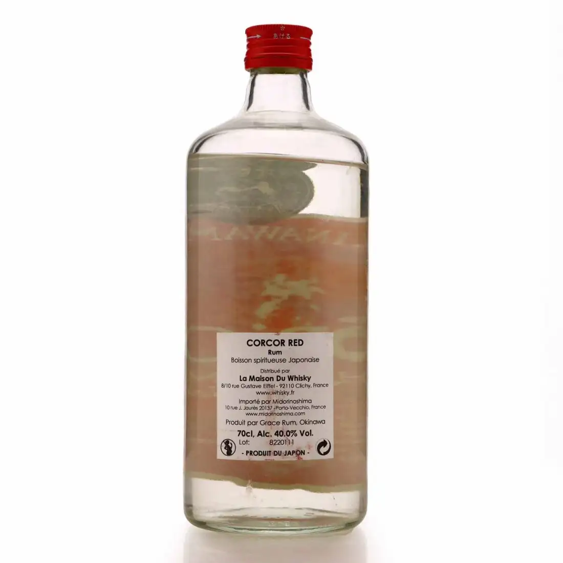 High resolution image of Okinawan Rum Cor Cor Red Label