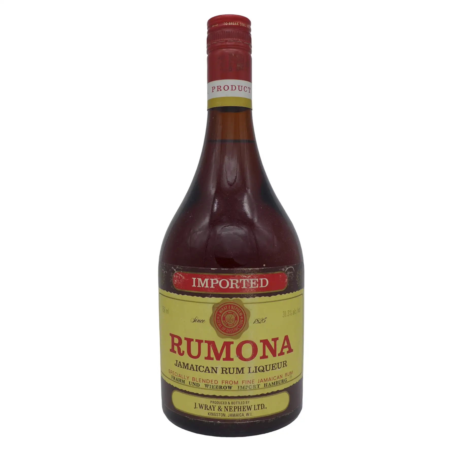 Bottle of J. Wray & Nephew LTD. Rumona Jamaican Rum Liqueur