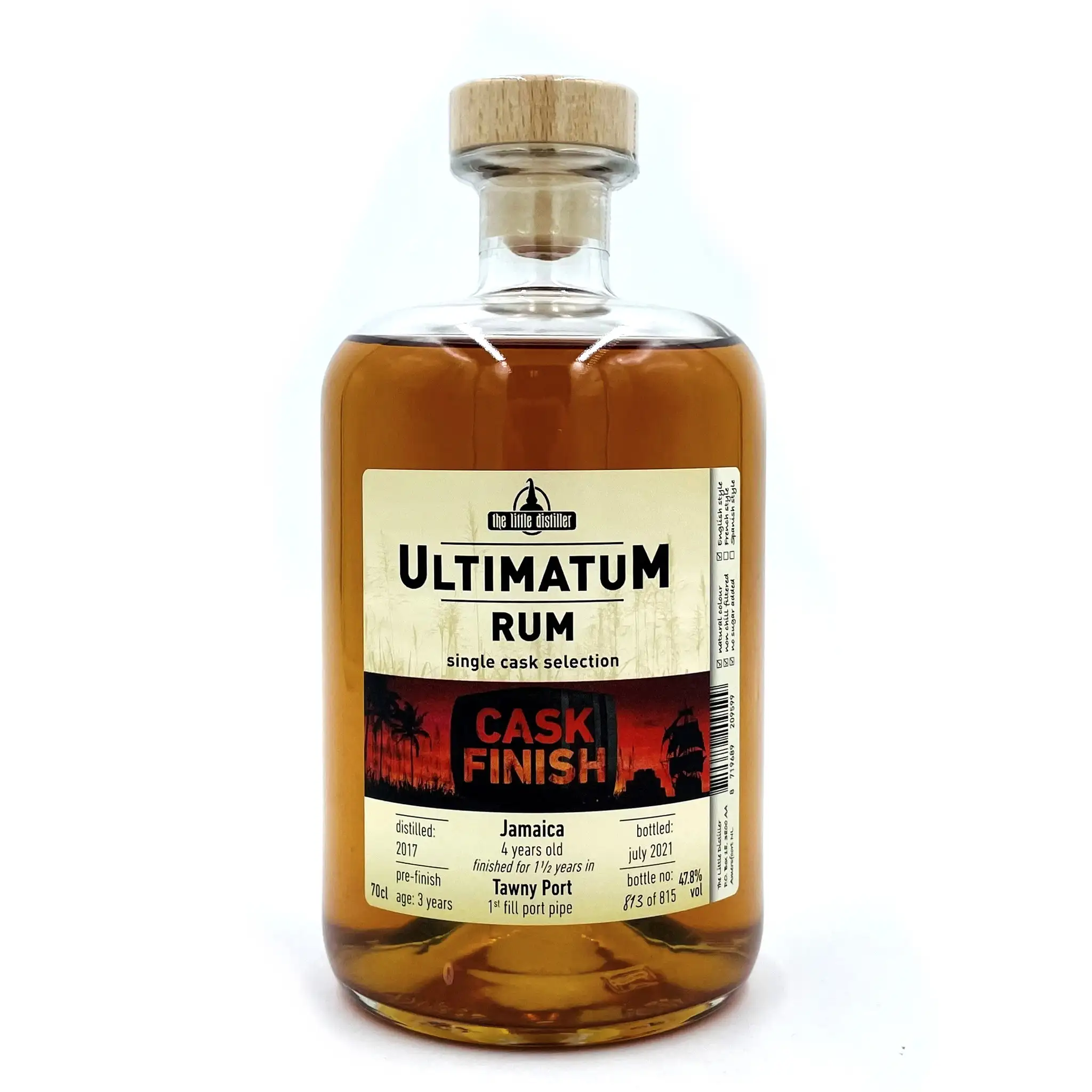 Bottle of The Little Distiller Ultimatum Rum Jamaica Tawny Port Cask Finish 2017