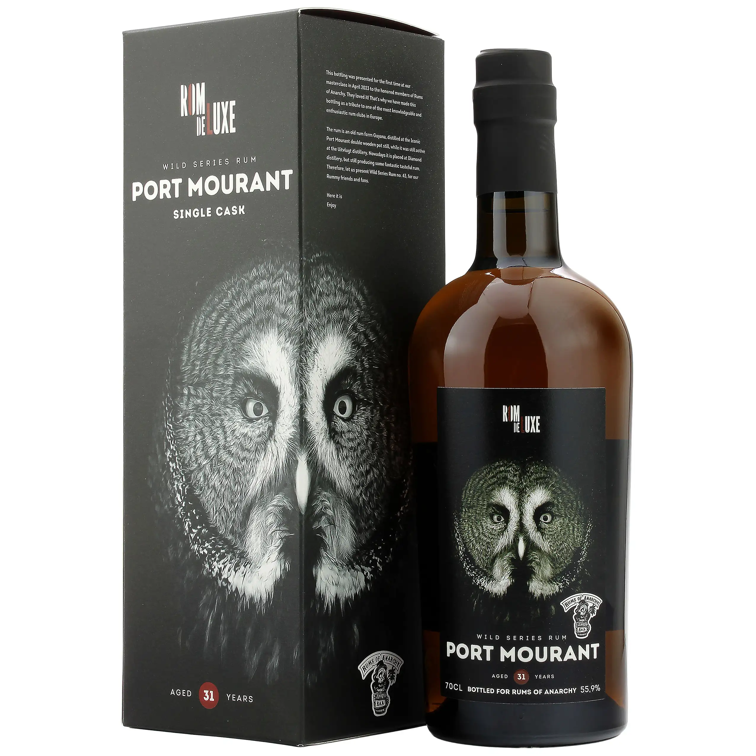 Bottle of Romdeluxe Uitvlugt Wild Series Rum Port Mourant No. 43 (Rums of Anarchy) MPM 1991