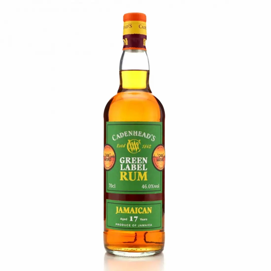 Bottle of Cadenhead‘s Clarendon Green Label Jamaican Rum 2005