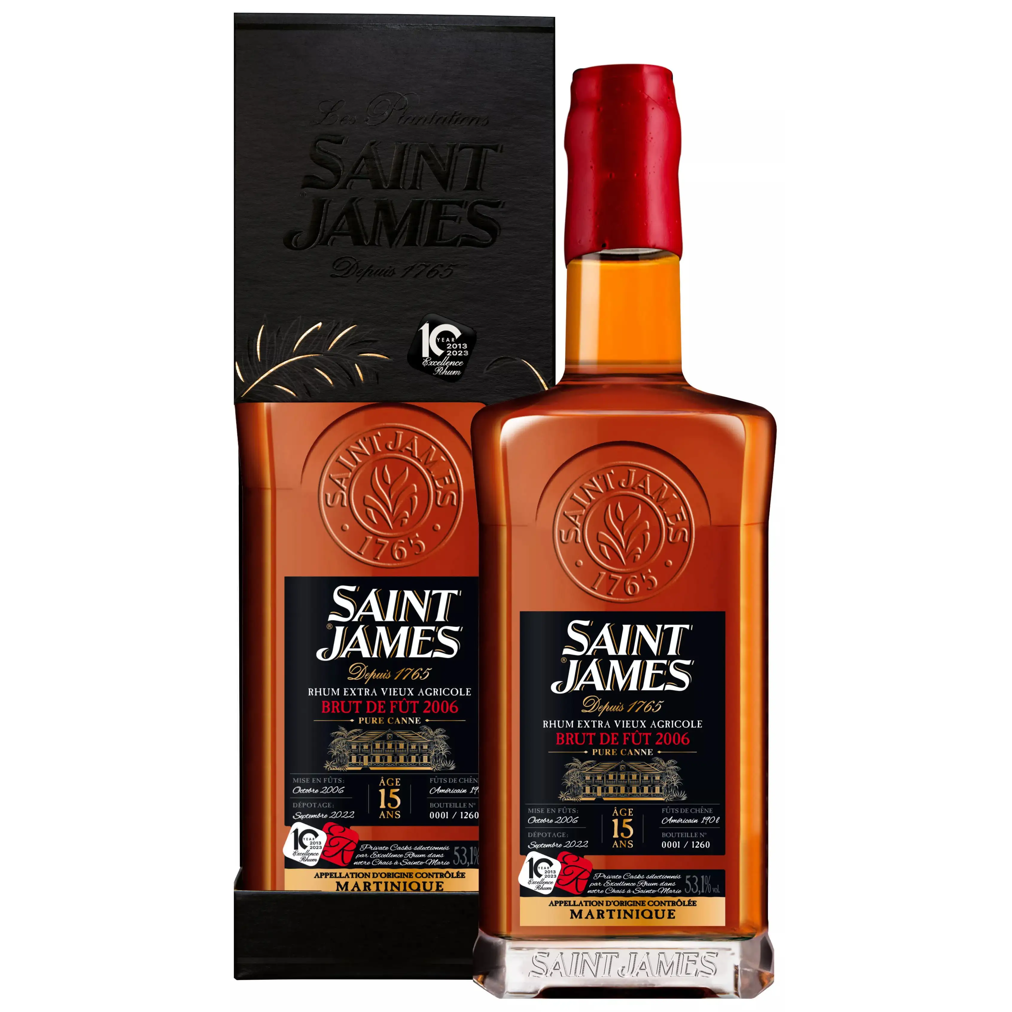 Bottle of Excellence Rhum Saint James Brut de Fût (Excellence Rhum’s 10th Anniversary) 2006