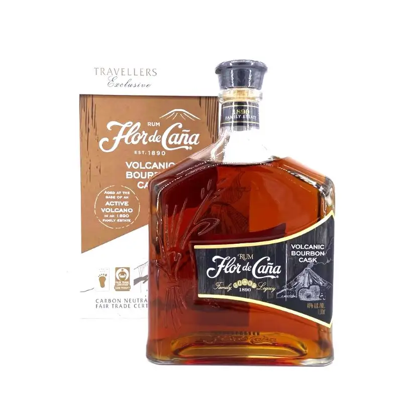 Bottle of Flor de Caña Volcanic Bourbon Cask Travellers Exclusive