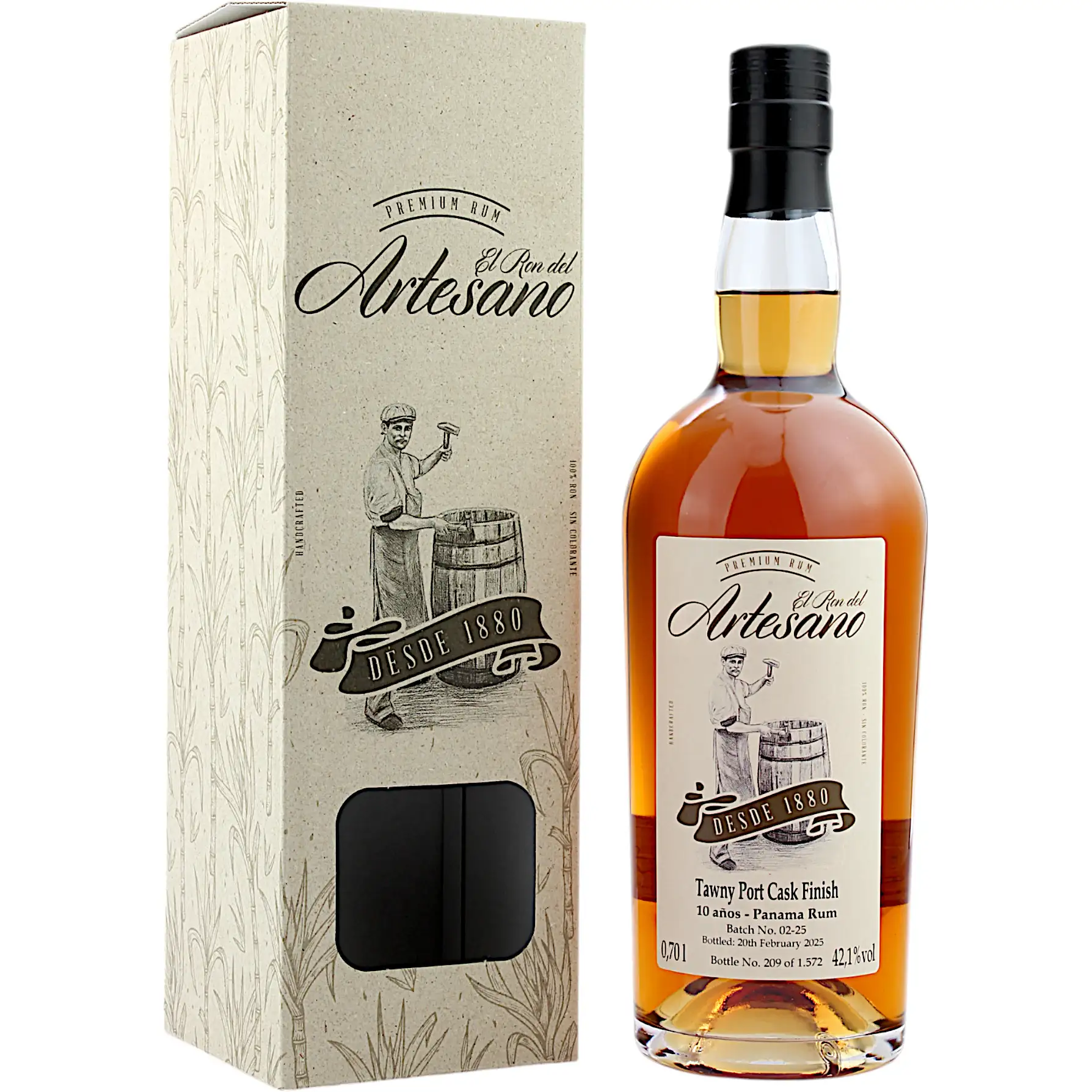 Bottle of El Ron del Artesano Panama Rum - Tawny Port Cask Finish 2012
