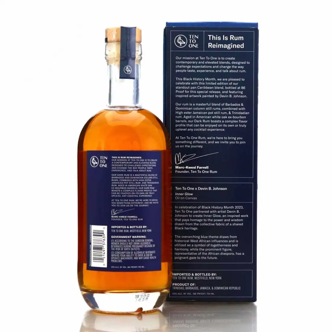 High resolution image of Ten to One Caribbean Dark Rum (Batch 3)