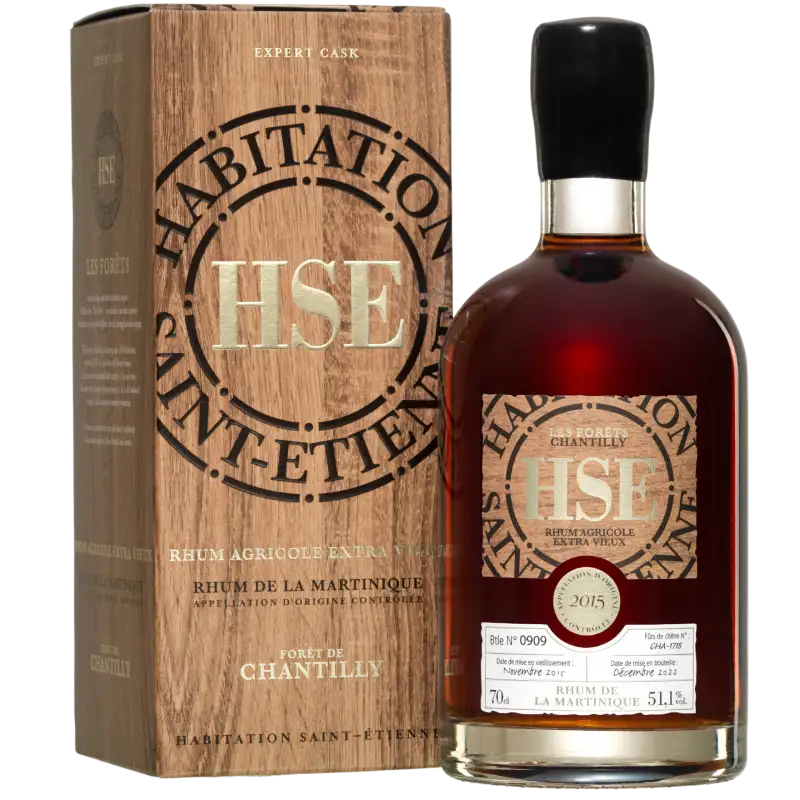 Bottle of HSE Rhum Agricole Extra Vieux - Les Forêts - Chantilly 2015