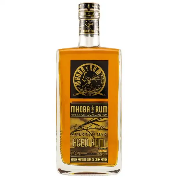 Bottle of MHOBA American Oak Aged Rum 2019