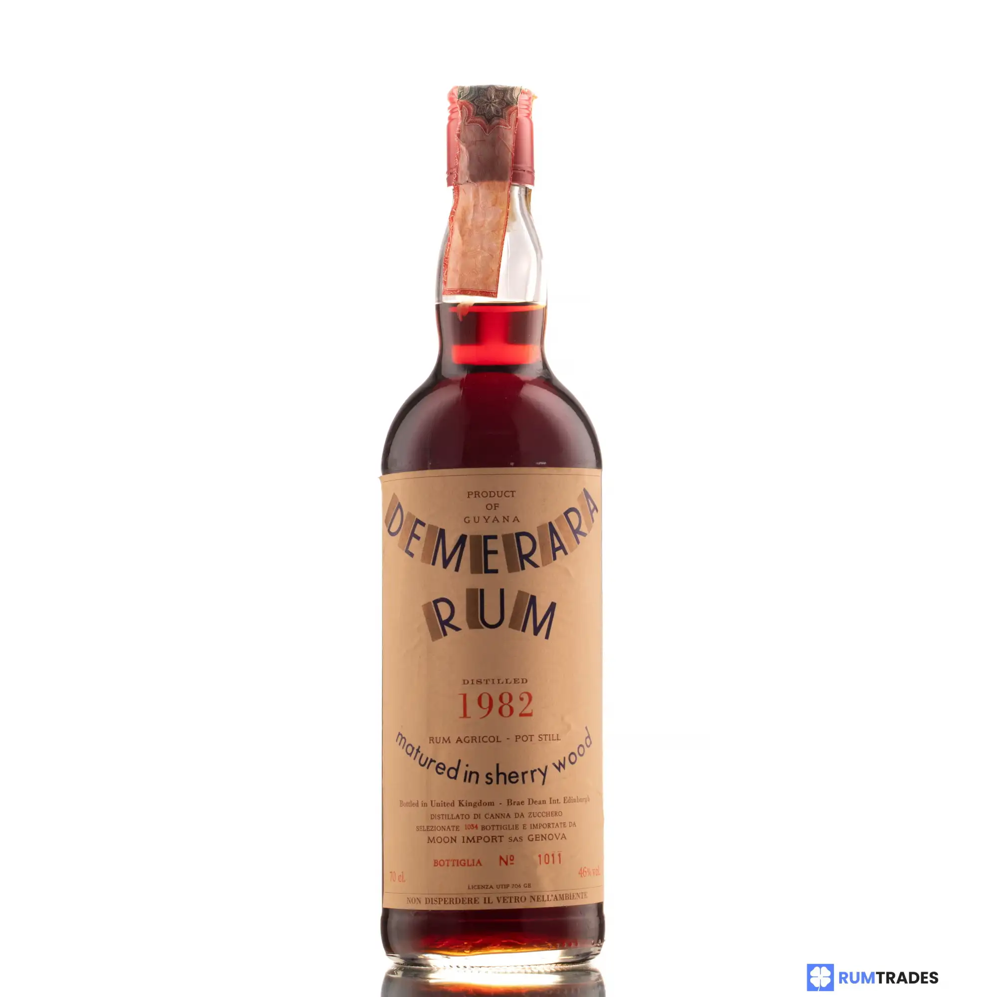 Bottle of Moon Import Demerara Rum 1982