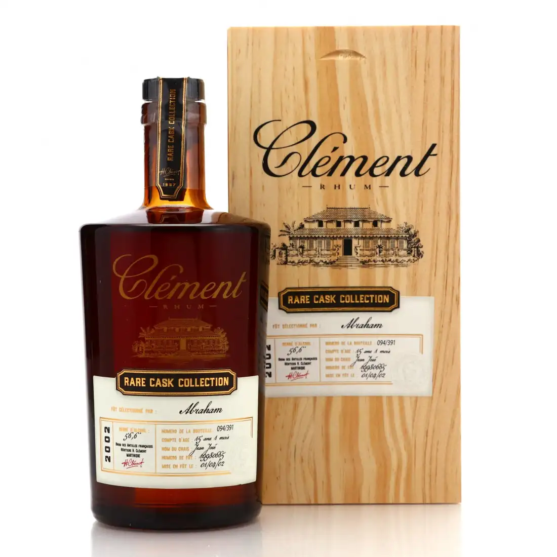 Bottle of Clément Clément Rare Cask Collection Abraham 2002