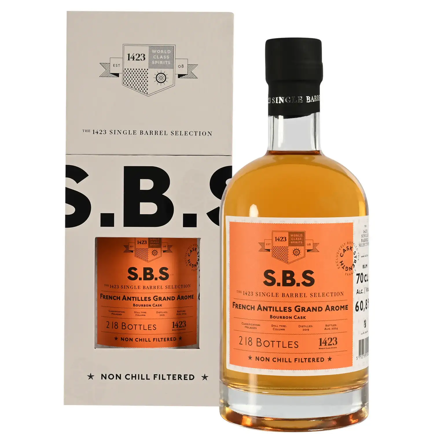 Bottle of S.B.S French Antilles Grand Arome Bourbon Cask 2019
