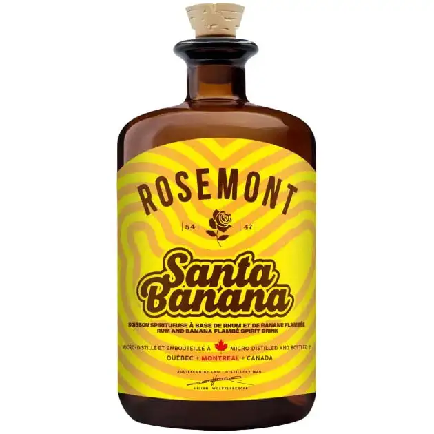 Bottle of Distillerie de Montréal Rosemont Santa Banana (Rhum à la banane flambée)