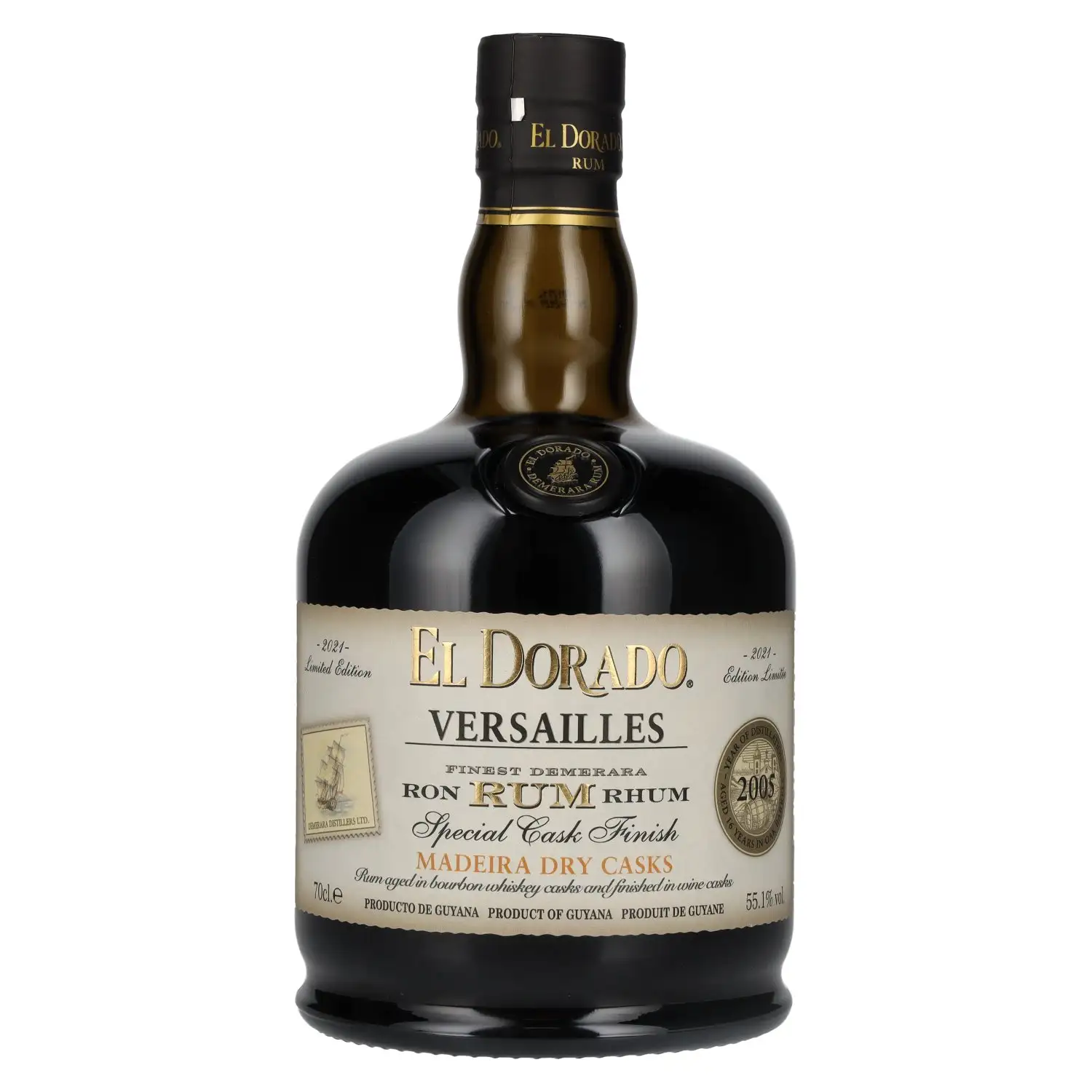 Bottle of Versailles El Dorado El Dorado Versailles Special Cask Finish 2005/2021 Madeira Dry Casks