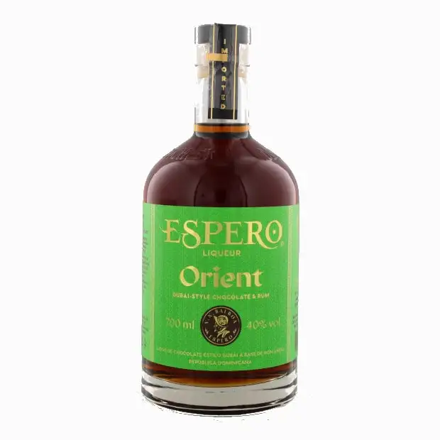 Bottle of Albert Michler Distillery Ron Espero Orient Liqueur Dubai-Style Chocolate & Rum