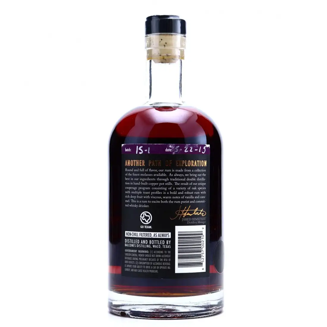 High resolution image of Balcones Texas Rum