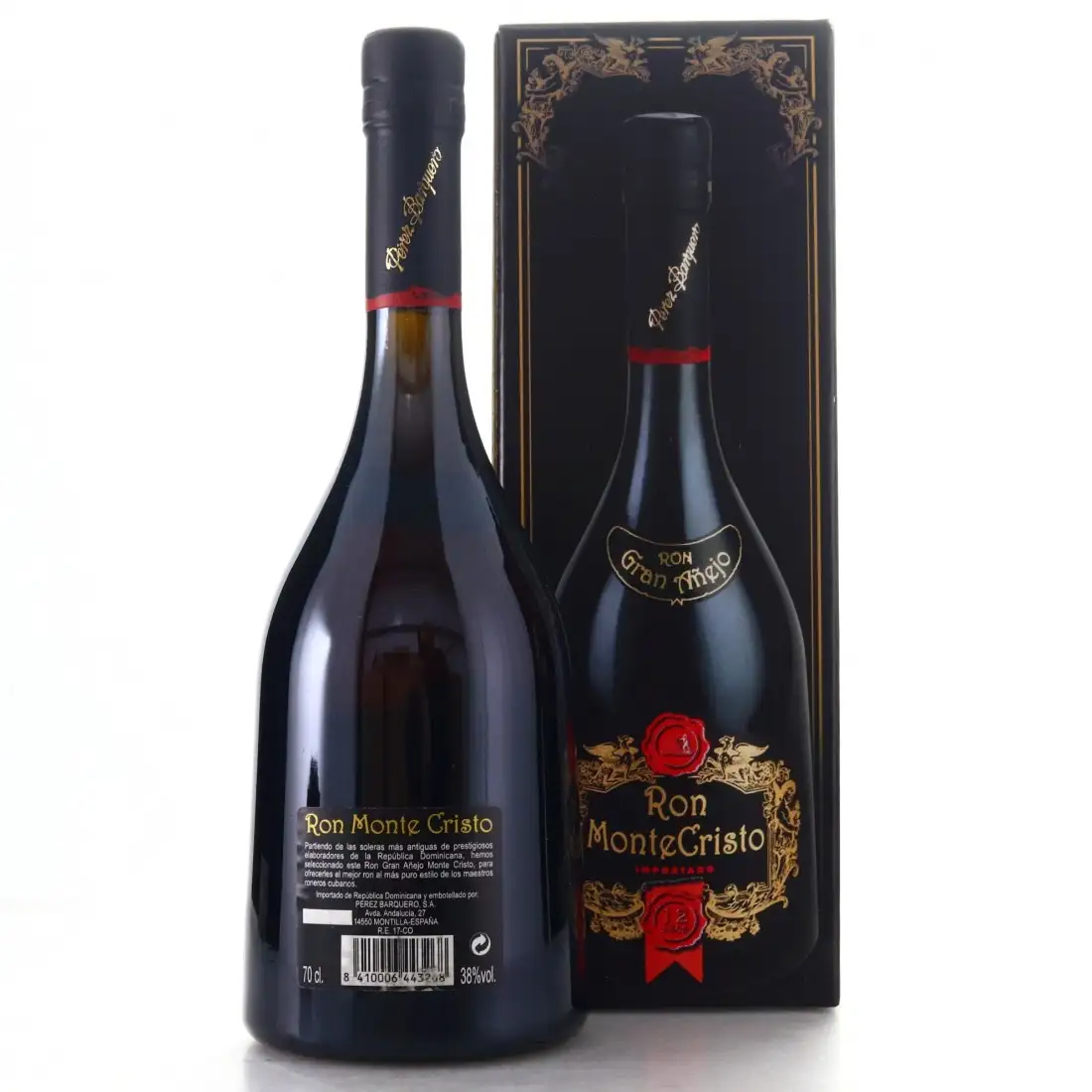 High resolution image of Perez Barquero Ron Monte Cristo Gran Añejo