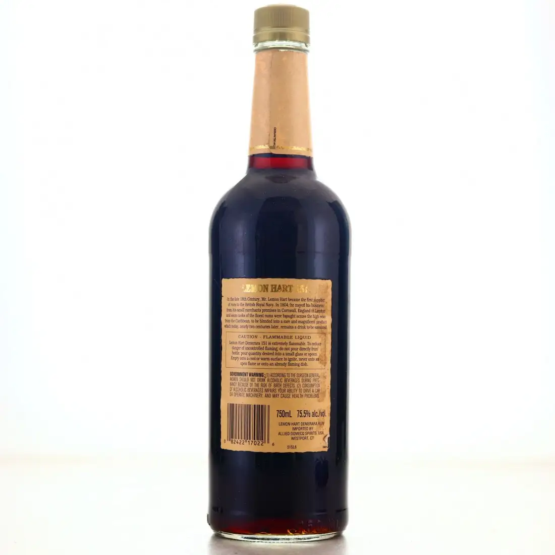 High resolution image of Lemon Hart & Son Rhum Demerara Rum 151 Proof