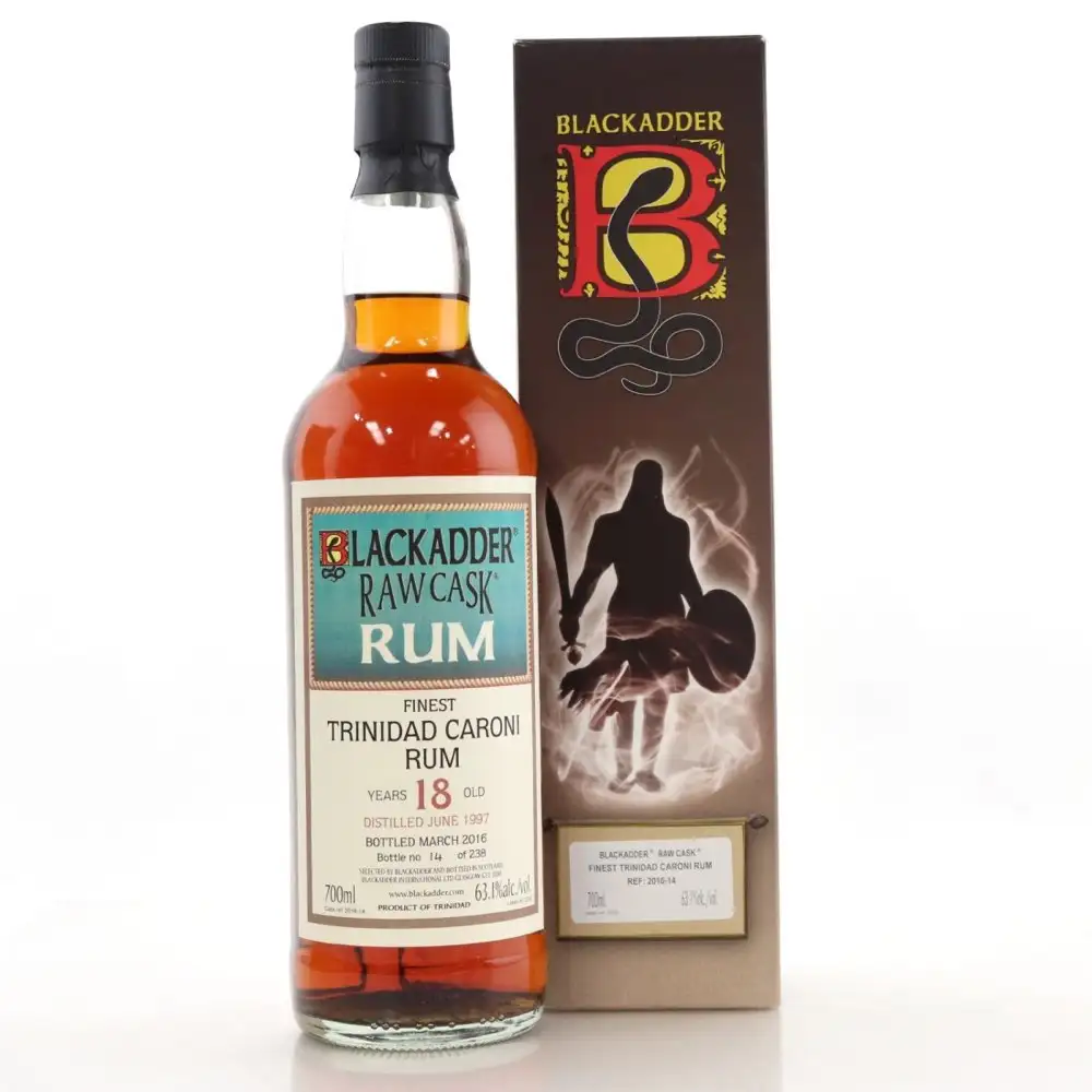 Bottle of Blackadder Caroni Raw Cask Rum HTR 1997
