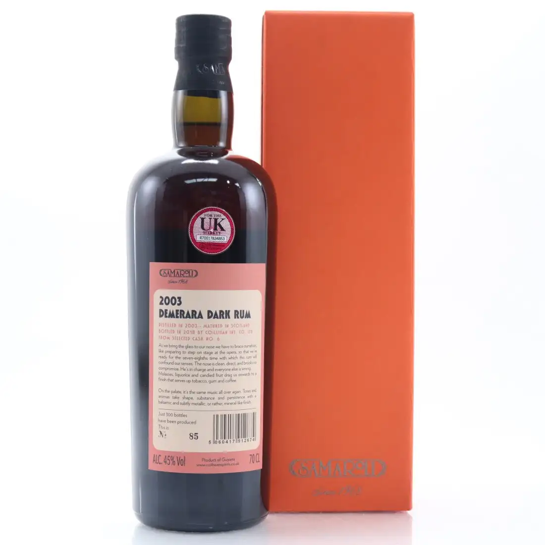 High resolution image of Samaroli Diamond Demerara Dark 2003