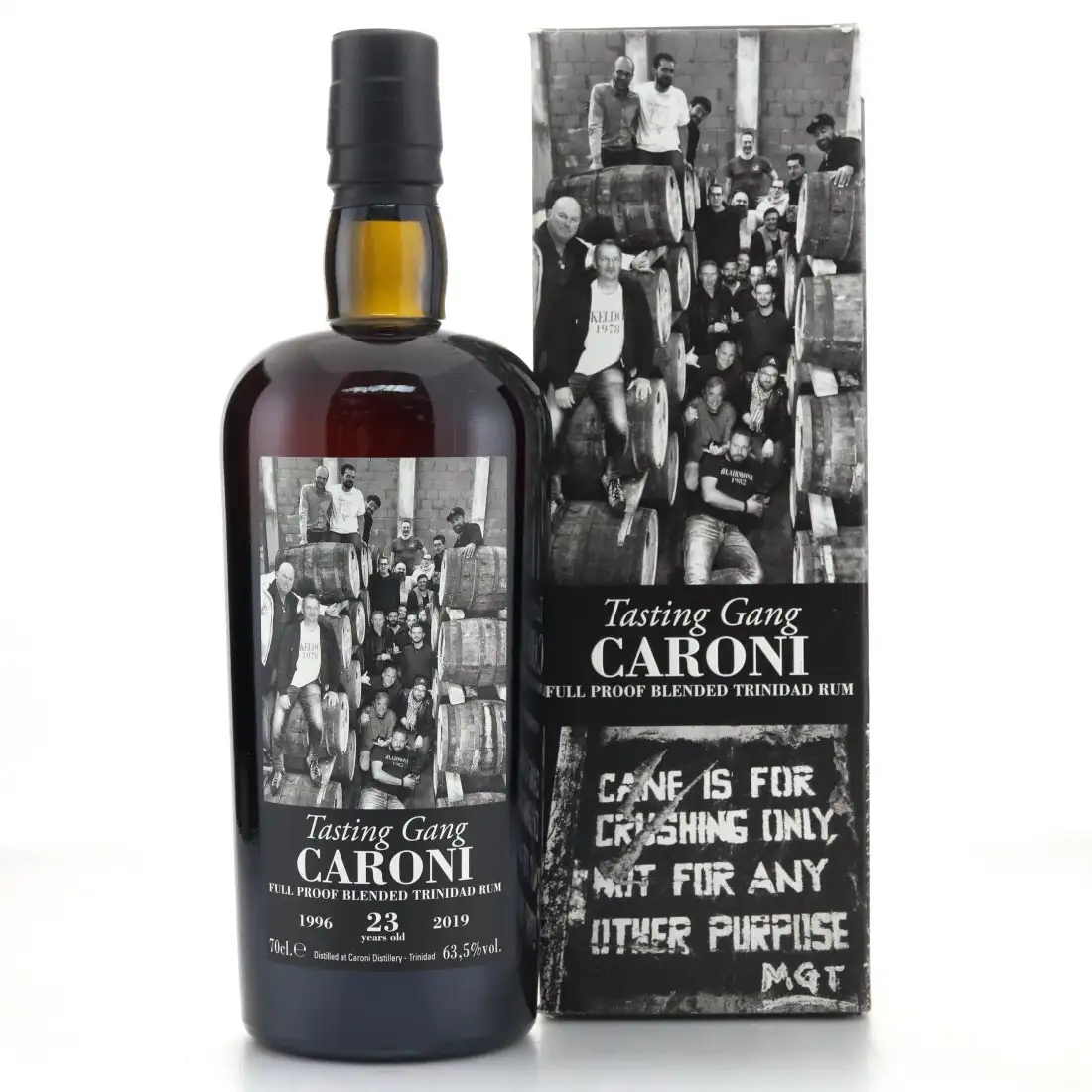 Bottle of Velier Caroni 38th Release Tasting Gang Blended Trinidad Rum 1996