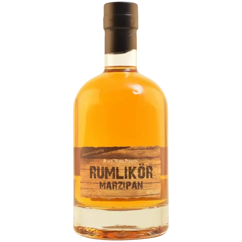 Bottle of Black Work Pirates Rumlikör Marzipan