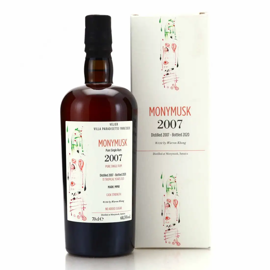 Bottle of Velier Clarendon Warren Khong Villa Paradisetto MMW 2007