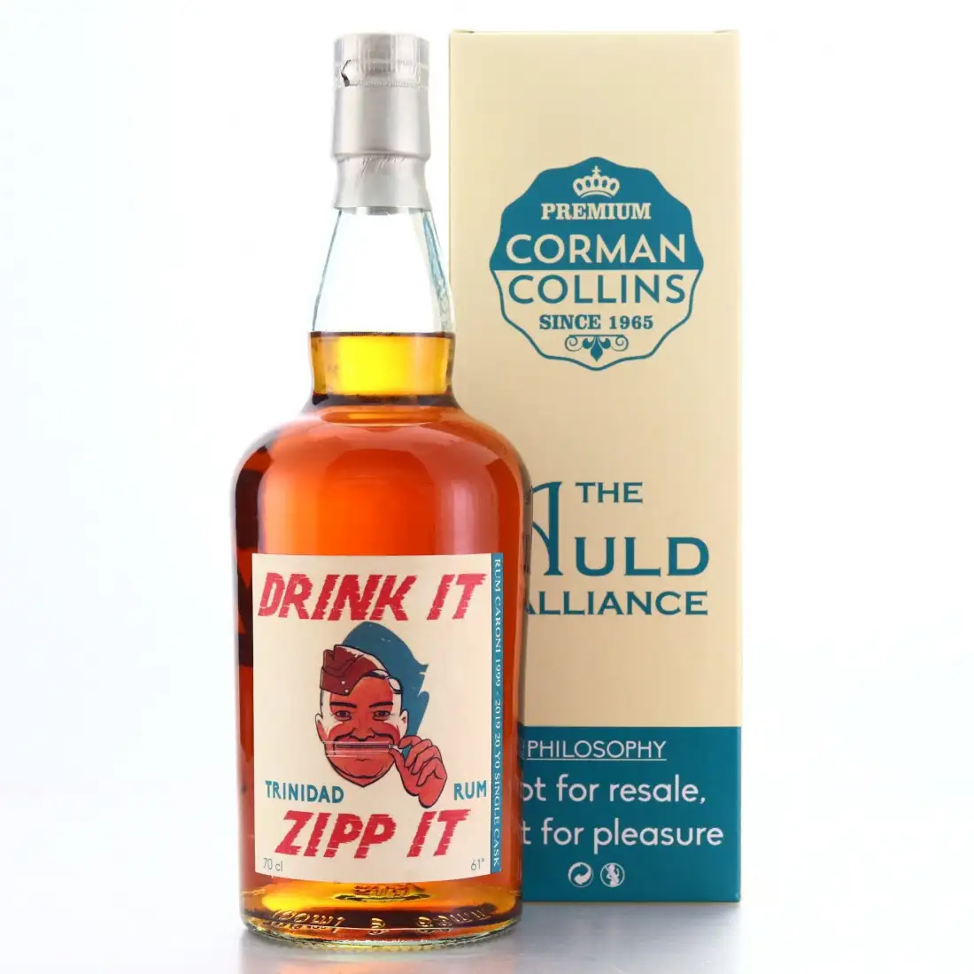 Bottle of Corman Collins & The Auld Alliance Caroni Drink it Zipp it 1999