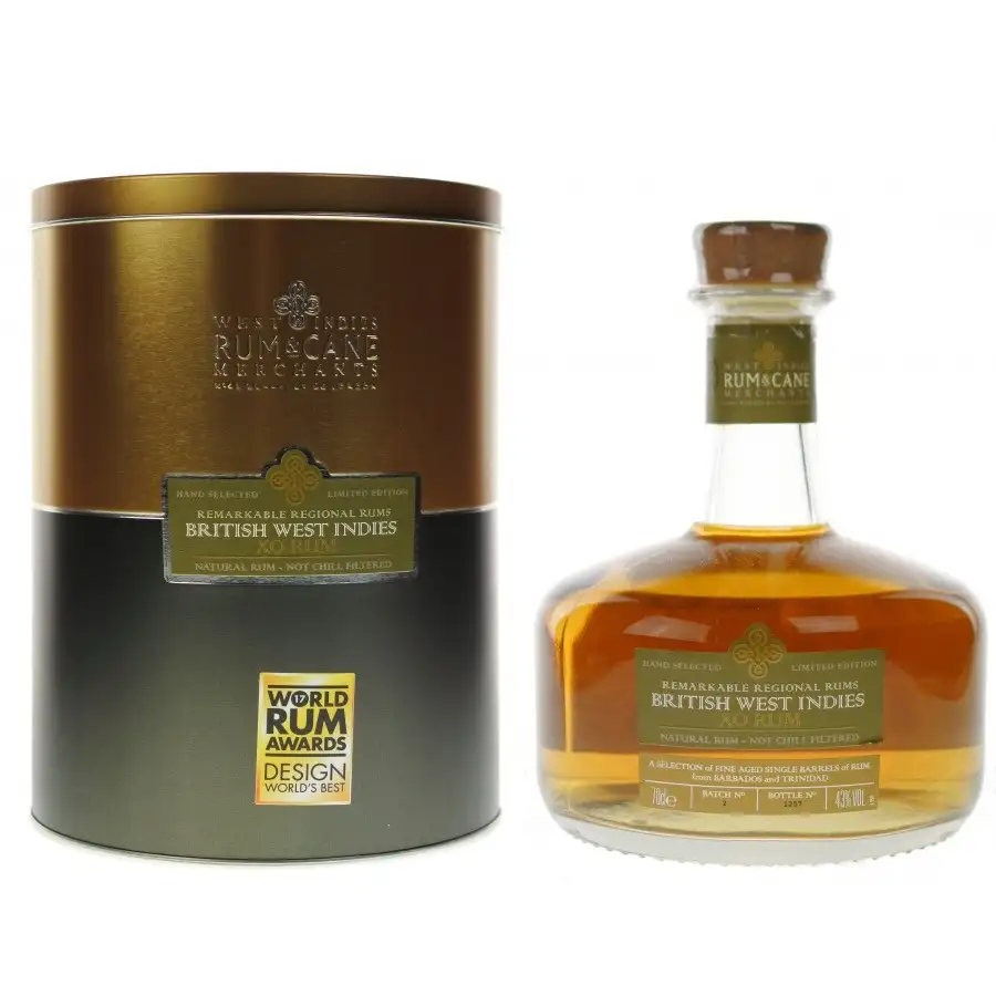 Bottle of Crucial Drinks Rum & Cane British West Indies XO