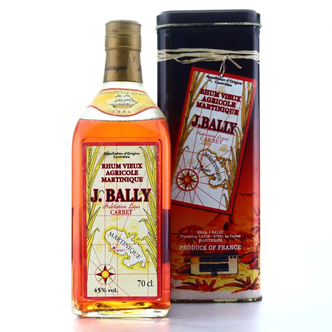 Bottle of J. Bally Habitation Lajus Carbet Millésime 1986
