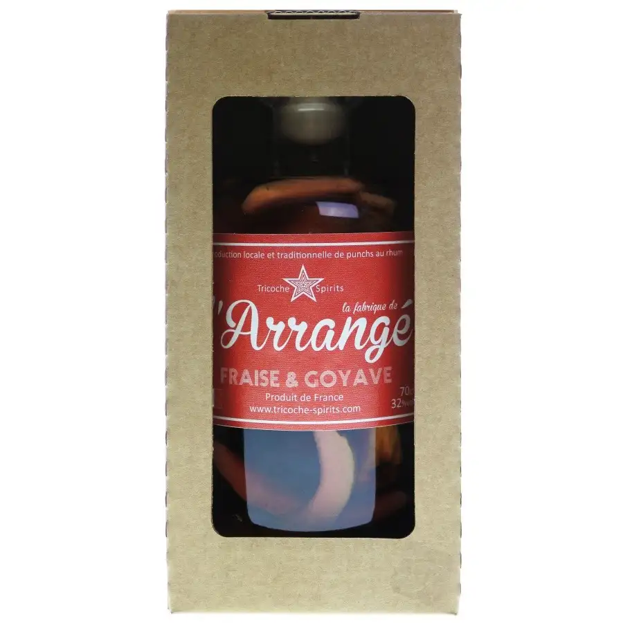 Bottle of Tricoche Spirits L’Arrangé Fraise Goyave