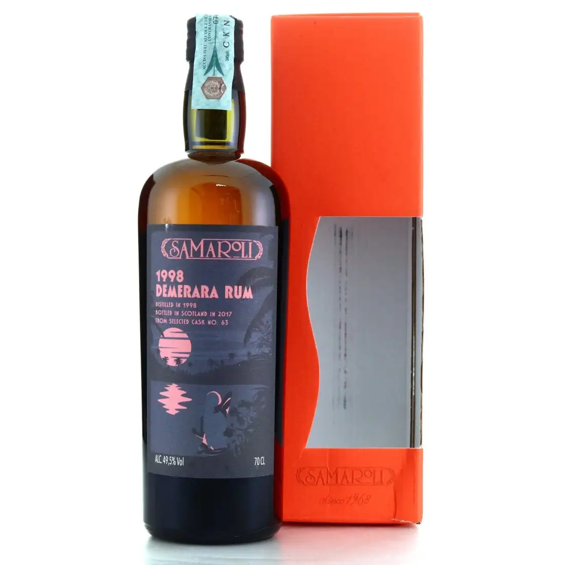 Bottle of Samaroli DDL Demerara Rum 1998