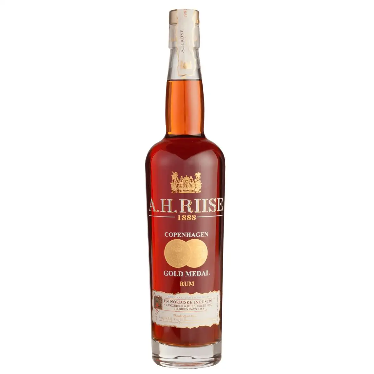 Bottle of A.H. Riise XO 1888 Copenhagen Gold Medal Rum