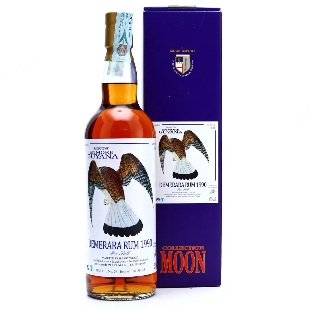 Bottle of Moon Import Enmore Demerara Rum 1990